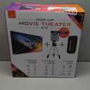 iLive Cinema Pop-Up Film Kit, 720p Projector with 120 Inch Screen, Bluetooth 5.0 Speaker, HDMI/USB/3.5mm, Black, Portable Theater, 21.5 x 17 x 19 cm