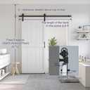 SMARTSTANDARD 34" x 80" White Sliding Barn Door with 6FT Black Hardware