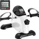 Mini Exercise Bike, AGM Under Desk Bike Pedal Exerciser Foot Cycle Arm & Leg Pedal Exerciser with LCD Screen Displays (White)
