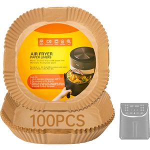 Air Fryer Liners Disposable Compatible with Gourmia Air Fryers, 4, 5, 6, 7, 8 QT Power XL, Non-Stick Air Fryer Liners 8 Inch Compatible with Gourmia, Water Proof & Oil Proof, 100PCS