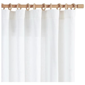 jinchan Soft Linen Curtains Set 2 Panels, Off White Curtains 72 Inch Length, Farmhouse Light Filtering Drapes for Living Room Bedroom, Sheer White Drapes Back Tab Top (W50 x L72, Off White)