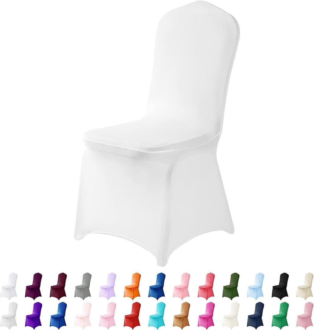 Spandex Chair Cover, 1 Piece ,Chair Covers,Living Room Chair Covers,Removable Chair Cover Washable Protector Stretch Chair Cover for Party, Banquet,Wedding Event,Hotel (White)