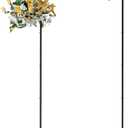 Shepards Hooks for Outdoor 2 Pack Bird Feeder Pole 92 Inch Tall Adjustable Heavy Duty Garden Plant Hangers with 3 Base Prongs for Hanging Plant Baskets, Solar Lights, Wedding Decor, Lanterns, Black