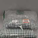 2-Pack Outdoor/Indoor Wicker Patio Seat Cushion Pad with Ties - Dining Chair Cushion, 17" x 17" (Green Houndstooth)