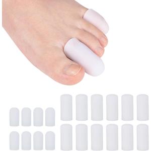 20Pcs Gel Toe Protectors - Durable Silicone Toe Caps, Toe Cushion Guard Cover for Women Men, Relieve Ingrown Toenails, Hammer Toes, Corns, Blisters, Callus, 8S + 12M