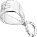 1 Pcs Pendant Clasp for Necklace, Necklace Pendant Clasp, 925 Sterling Silver Jewelry Making Supplies, Bails for Jewelry Making, Bracelet (Silver, Lateral Open Ring)