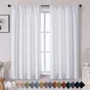 OWENIE Sally White Curtains for Bedroom 63 Inch Length 2 Panels Set, Solid Soft Light Filtering Rod Pocket Living Room Window Treatment Thermal Insulated Curtains Drapes, W40 x L63 Inch, White