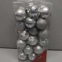 2.36" Christmas Ball Ornaments 36 Pcs Christmas Tree Decorations Set Shatterproof Silver Small Christmas Ornaments Balls with Hanging Loop for Holiday Party Wreath Xmas Tree Decor