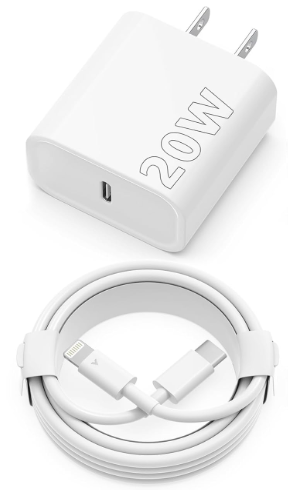 iPhone 20W USB C Fast Charger with USB C to Lightning Cable & Compatible Cord for iPhone 14/13/12/11/XS/XR/X/iPad