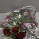 Hawesome 12PCS Artificial Flowers Fake Roses, Realistic Velvet Long Stem Red Roses Bouquet for Wedding Centerpiece Home Decor Party & Valentines (Wine)