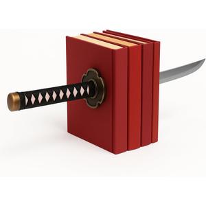 Novelty Katana Bookends – Decorative Anime Bookends for Shelves, Funny Unique Sword Book Stoppers, Anime Gifts for Men and Book Lovers