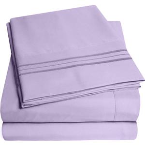 1500 Supreme Collection King Sheet Sets Lavender - Luxury Hotel Bed Sheets and Pillowcase Set for King Mattress - Extra Soft, Elastic Corner Straps, Deep Pocket Sheets, King Lavender
