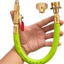 Minimprover Lead -Free Brass 16.9" Winterize Sprinkler System RV Motorhome Boat Camper and Travel Trailer: Air Comp Quick-Connect Plug To 3/4" Garden Hose Faucet Blow Out Adapter Fitting with Valve