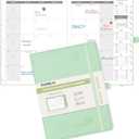 POPRUN Monthly Planner 2026-2027 (Medium- 6.5'' x 8.5'' Soft Cover), 18-Month Calendar Book (Jan.2026 - Jun. 2027), Calendar Planner with Monthly Tabs & Pocket, 100 GSM Paper - Green