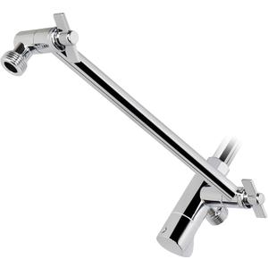 NearMoon Adjustable Shower Arm Universal Connection, Solid Stainless Steel Extension Arm, Adjust Angle to Upgrade Shower Experience, Easy to Install, Anti-leak (with Diverter Valve)