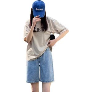 YELLOOP Y2k Shorts Baggy Jean Shorts Bermuda Shorts for Women Knee Length Long Jean Shorts for Women (Blue,XL)