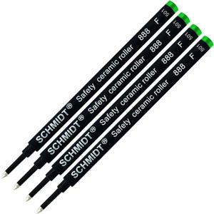 4 Pack - Schmidt 888 Green Fine Rollerball Refill