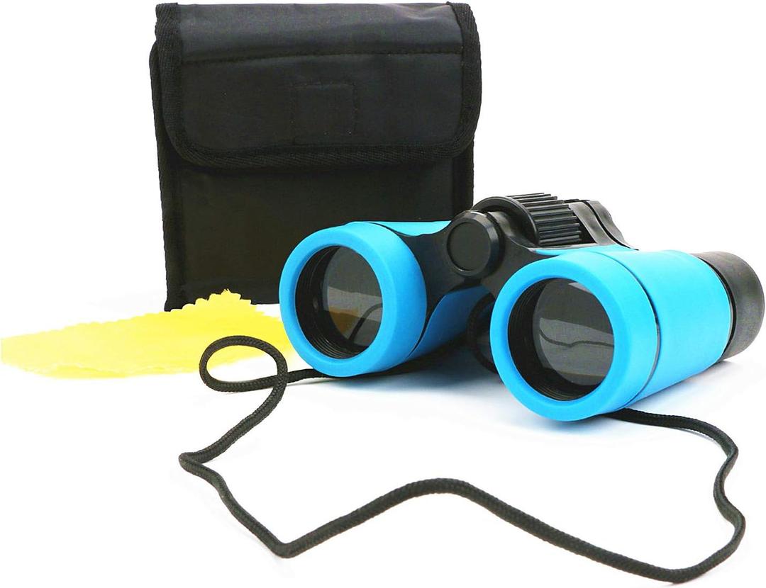 Scotamalone Kids Binoculars Shock Proof Toy Binoculars Set for Age 3-12 Years Old Boys Girls Bird Watching Educational Learning Hunting Hiking Birthday Presents, Blue 