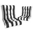 Melody Elephant Outdoor Chair Cushions, Tufted Back Patio Furniture Cushions Set of 2, Water Repellent Wicker Chair Cushion for Home Garden, 42x21x4 Inch, Cabana Black