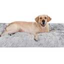 Bedfolks Waterproof Crate Bed, Plush Dog Kennel Pad with Removable Washable Cover, Faux Fur, Fluffy, 41"x27", Dark Grey