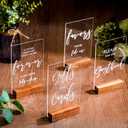 Chunful 4 Pcs Acrylic Wedding Signs with Stand 5 x 7 Inch Clear Cards and Gifts Our Guestbook Rustic Calligraphy Sign for Wedding Ceremony Reception(Basic)