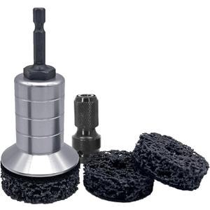 Wheel Hub Cleaning Kit,Brake Hub Cleaning Kit Includes 3 Pads,Holder and Adapter,Fits Power Drill or 1/2" Impact Driven Wrenches