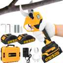 Electric Pruning Shears, 1.6" Upgraded Power Pruners Cordless with 2x2.0Ah Battery, LCD Screen Brushless Professional Gardening Tree Branch Cutter Scissors with 3 Pairs SK5 Blade & Whetstone