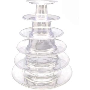 6 Tier Macaron Tower Stand for Wedding Birthday Party, Plastic Display Stand for Cupcake Cake