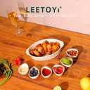 LEETOYI Porcelain Small Oval Au Gratin Pans, Baking Dish Set for 1 or 2 person servings, Bakeware with Double Handle for Kitchen and Home, Set of 2 (White)