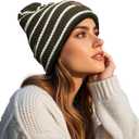 Clakllie Cuffed Knit Beanie Womens Winter Hat Ribbed Unisex Skull Cap Casual Stocking Hats for Men Warm Ski Toboggan Hats (One Size, S-og07-light Green)