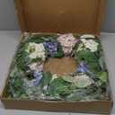 18 Inch Blue Faux Hydrangea Half Wreath, Spring Summer Year-Round Floral Wreaths Decor, Romantic Blooming Accent for Front Door, Porch, Living Room, Bedroom, Wall, Wedding Decorations