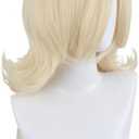 LALASAM Blonde PrincessRosalina Costume Wigs With Long Bangs Layered Wavy Womens Wig Fiber Synthetic Hair