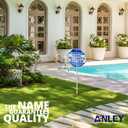 Anley Aluminum Protected By Home Security System Yard Sign 10 x 10 IN with Durable 28 IN Ground Stake - Police Dispatch Connected Warning Sign - UV Protected and Weatherproof for Homes and Businesses