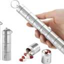 Zam-Zam Daily Pill Organiser | Portable 7 Day Pill Organizer | Large Capacity Travel Pill Container | Convenient Weekly Pill Box for Medication Management | Travel Pill Organizer with Labels(Aluminum)