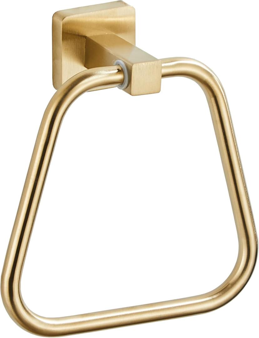 Brushed Gold Towel Ring for Bathroom, Kitchen Bath Towel Holder Hangers Wall Mount Heavy Duty Stainless Steel (16.8cm x 15cm x 6.5cm (1 Pack))