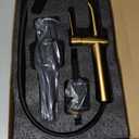 KENES Brushed Gold Tall Bathroom Faucet, Single Handle Vessel Sink Faucet Single Hole, Modern Bathroom Vanity Faucet with Pop Up Drain and Supply Lines, KE-9005C-4