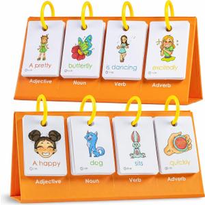 2 x Alened Sentence Building Flash Cards for Kids Ages 5-8, Learn to Read Phonics Toy, Word Games, Speech Therapy Materials, Education Kindergarten Classroom Must Haves for 1st 2nd Grade