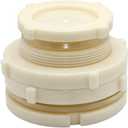 2.5" Female ABS Bulkhead Fitting, Plastic Water Tank Connector Adapter Fitting with Plugs for Outdoor rain Barrel Garden Hose Adapter Spigot kit Water Tank Gallon Drain Bucket(Set of 1)