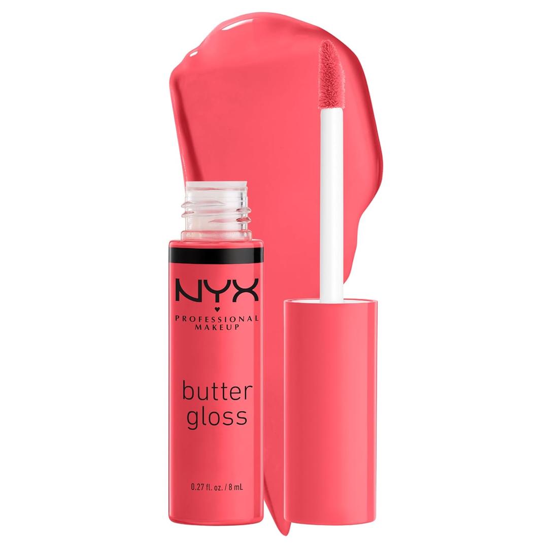 NYX PROFESSIONAL MAKEUP Butter Gloss, Non-Sticky Lip Gloss - Sorbet (Vibrant Coral) (0.27 Fl Oz (Pack of 1))