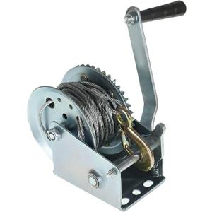 ALL-CARB 1200lbs Heavy Duty Hand Winch Boat Winch with 10m 32ft Steel Cable for Boat Trailer