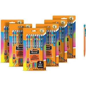 BIC Xtra Strong Mechanical Pencils with Erasers, Thick Point (0.9mm), 144-Count Bundle, Bulk Mechanical Pencils for School or Office Supplies