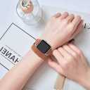 Bestig Bands Compatible with Apple Watch Band 40mm 41mm 38mm 42mm(Series 10 11) Women Men, Genuine Leather Double Tour Designed Slim Thin Strap for iWatch SE1/2/3 Ultra 3/2/1 Series 9 8 7 6 5 4 3 2 1