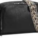 Womens Crossbody Purses,Vegan Leather Medium Cross Body Purses Bag for women,Crossbody Messenger Bag Built in Wallet (Black)