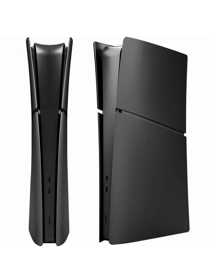 5PCS Face Plates for PS5 Slim Disc and Digital Edition, Cover Shell Panels Accessories Compatible with PlayStation 5 Slim Protective Replacement FacePlates, Black