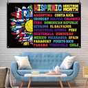 Nepnuser Hispanic Heritage Month Photo Booth Backdrop Latino Spanish Speaking Countries Flags School Classroom Decorations Indoor Outdoor Wall Decor-5.93.6ft