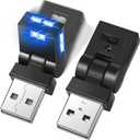 Frienda 2 Pcs Mini USB LED Light Car LED Interior Lighting 5v RGB Portable Ambient Lighting Adjustable 8 Color and Brightness Smart USB Night Lamp for Cars Laptop Keyboard Atmosphere, Type A