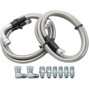 6AN 52" Stainless Steel Braided Transmission Cooler Hose Kit | Fit for GM Chevy Ford GMC Buick Cadillac Cars and Trucks, Replace 700R4/ TH350/ TH400/ NP - 700RTL