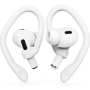 DamonLight Ear Hooks 2 Pairs for AirPods Pro 2 & 1, AirPods 4 & 3, Anti-Slip Comfortable Fit, Ergonomic Design, Accessories (Small, White)