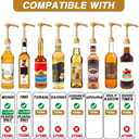 12 Pcs Syrup Pumps Dispenser, Compatible with 25.4 Oz/750ml Bottles, Great for Home & Coffee Bar Drinking Mixes, Tea, Beverage, Cocktails, Plus Spoons(Gold 5.23")