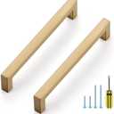 Ravinte 20 Pack Champagne Bronze Cabinet Handles 6-1/4 Inch Hole Center Stainless Steel Kitchen Square Cabinet Pulls for Dresser Drawer Cupboard Handles with Screwdriver